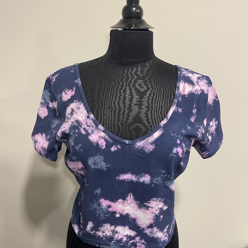 Lululemon Align T-Shirt Circulate Tie Dye Mineral Blue Multi Blue Purple 12